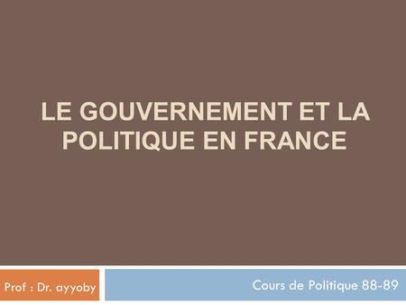 Le gouvernement et la politique en France
