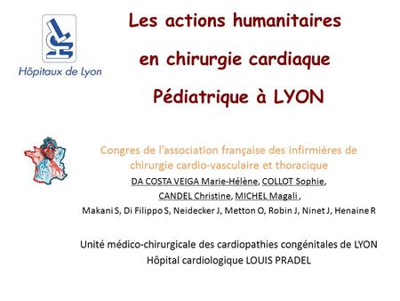 Les actions humanitaires en chirurgie cardiaque Pédiatrique à LYON