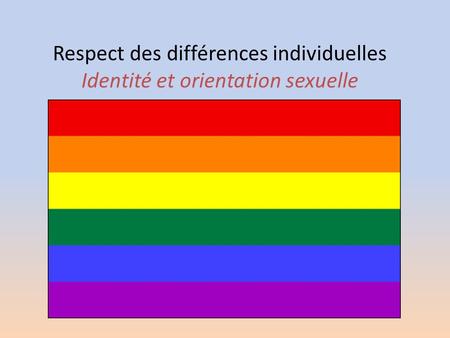 Respect des différences individuelles Identité et orientation sexuelle