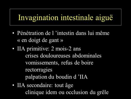 Invagination intestinale aiguë