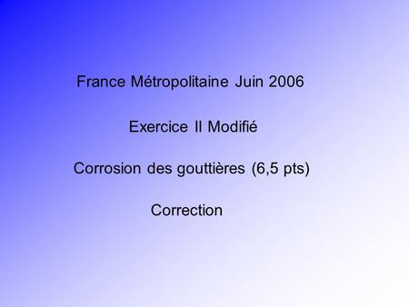 France Métropolitaine Juin 2006