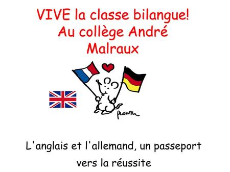 VIVE la classe bilangue! Au collège André Malraux