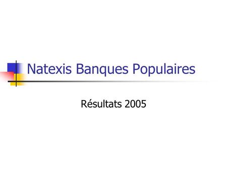 Natexis Banques Populaires