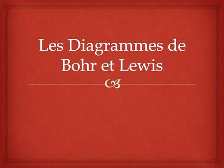 Les Diagrammes de Bohr et Lewis