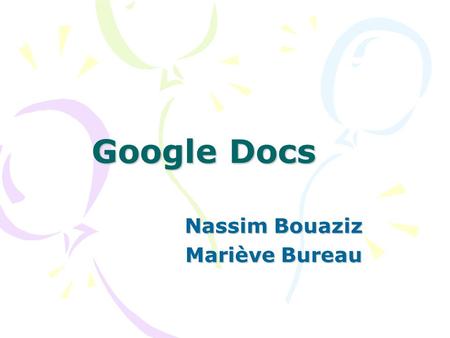 Nassim Bouaziz Mariève Bureau