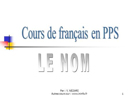 Cours de français en PPS