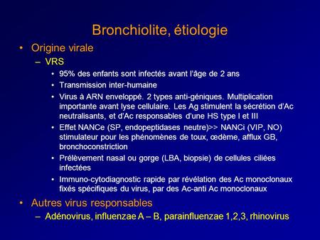 Bronchiolite, étiologie