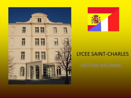 LYCEE SAINT-CHARLES A QUI S’ADRESSE LE BACHIBAC? SECTION BACHIBAC 1 1.