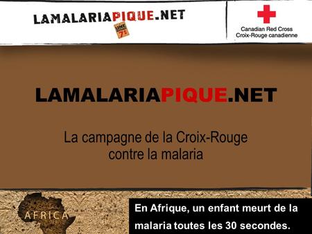 La campagne de la Croix-Rouge contre la malaria