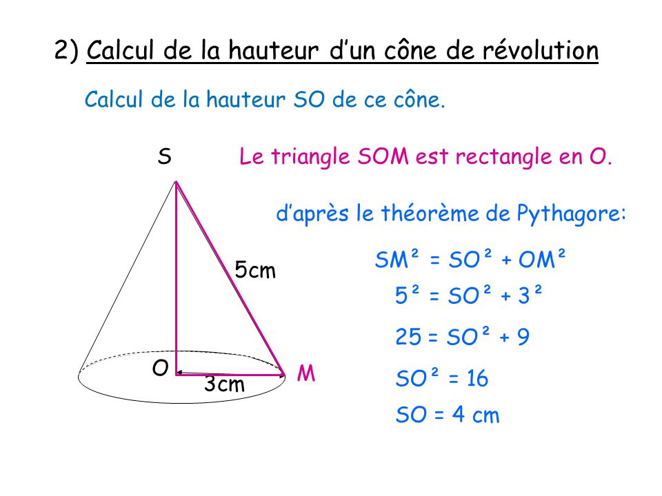 Comment Calculer La Generatrice D Un Cone