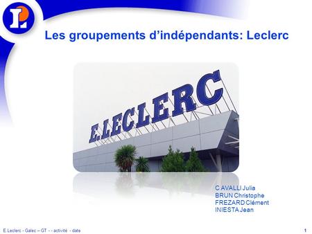 Les groupements d’indépendants: Leclerc