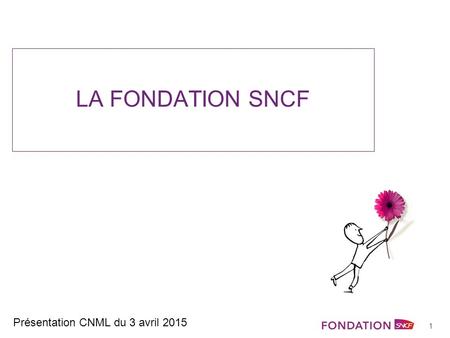 LA FONDATION SNCF Présentation CNML du 3 avril 2015.