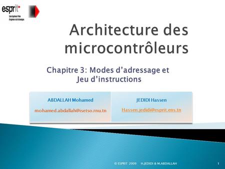 Architecture des microcontrôleurs