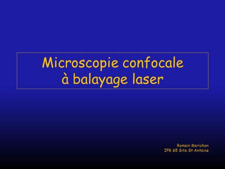 Microscopie confocale à balayage laser