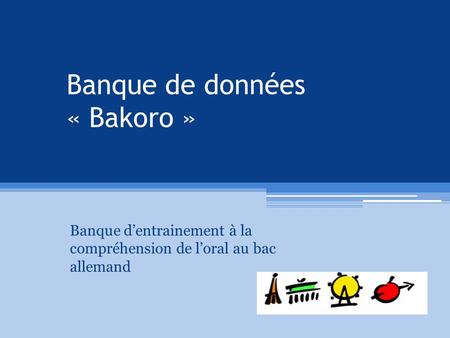 Banque de données « Bakoro »