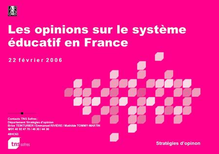Les opinions sur le système éducatif en France