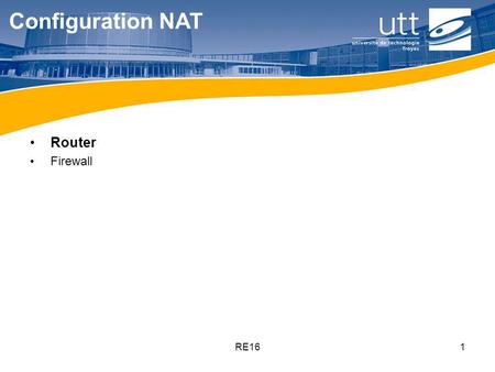 Configuration NAT Router Firewall RE16.