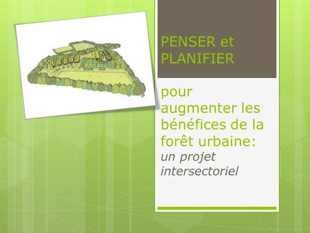 PLAINES D’ABRAHAM. PENSER et PLANIFIER pour augmenter les bénéfices de la forêt urbaine: un projet intersectoriel.