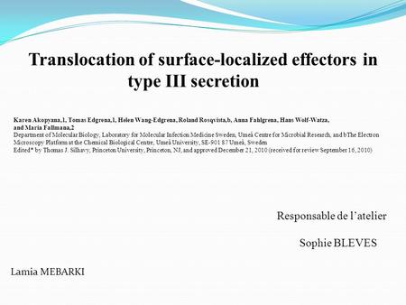 Translocation of surface-localized effectors in type III secretion