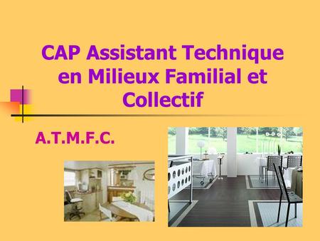 CAP Assistant Technique en Milieux Familial et Collectif