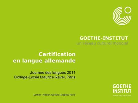 Certification en langue allemande