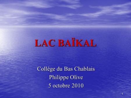 Collège du Bas Chablais Philippe Olive 5 octobre 2010