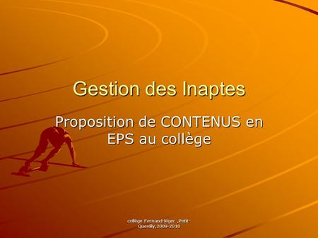 Proposition de CONTENUS en EPS au collège