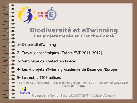 Biodiversité et eTwinning Les projets menés en Franche-Comté