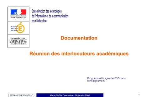 Documentation Réunion des interlocuteurs académiques