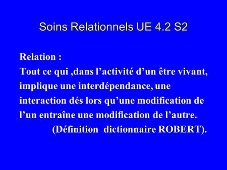 Soins Relationnels UE 4.2 S2