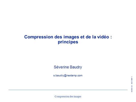 Compression des images et de la vidéo : principes