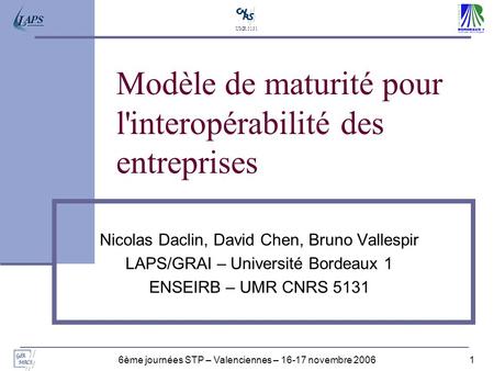 Modèle de maturité pour l'interopérabilité des entreprises