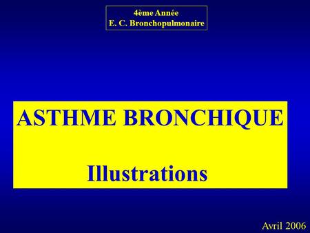 ASTHME BRONCHIQUE Illustrations