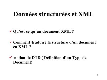 Données structurées et XML