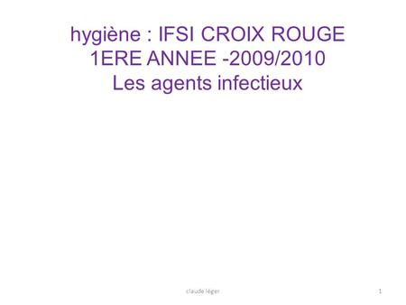 hygiène : IFSI CROIX ROUGE