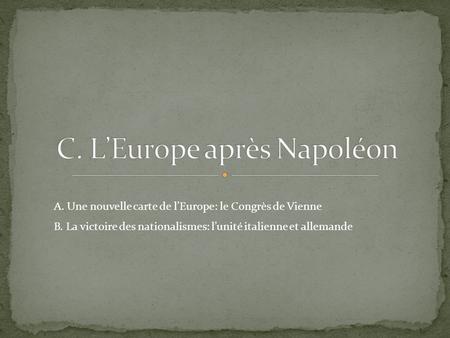 C. L’Europe après Napoléon