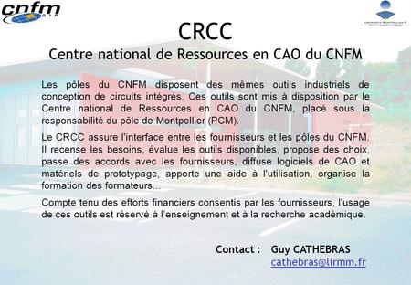 CRCC Centre national de Ressources en CAO du CNFM