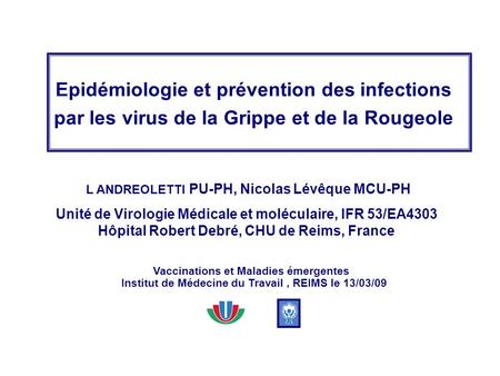 Epidémiologie et prévention des infections