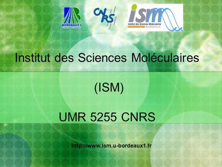 Institut des Sciences Moléculaires (ISM) UMR 5255 CNRS