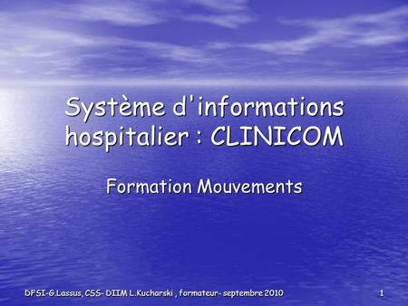 Système d'informations hospitalier : CLINICOM