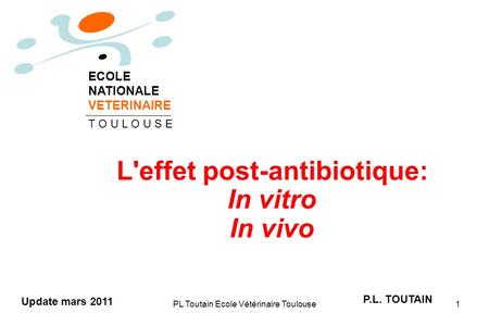 L'effet post-antibiotique: In vitro In vivo