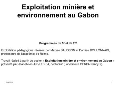 Exploitation minière et environnement au Gabon