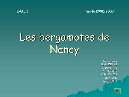 Les bergamotes de Nancy