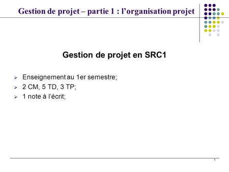 Gestion de projet en SRC1