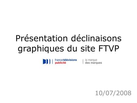 Présentation déclinaisons graphiques du site FTVP 10/07/2008.