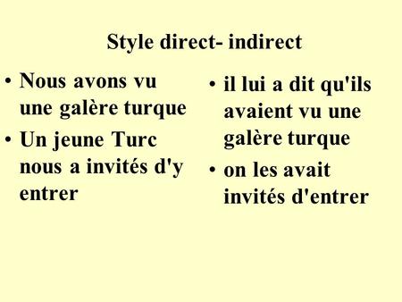 Style direct- indirect