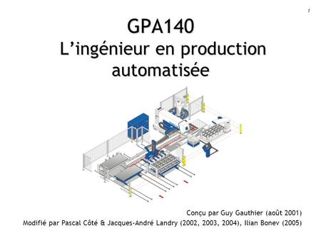GPA140 L’ingénieur en production automatisée