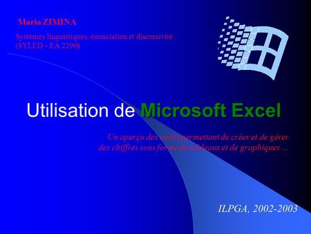 Utilisation de Microsoft Excel