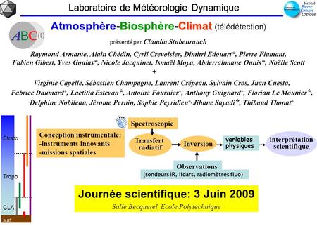 Journée scientifique: 3 Juin 2009