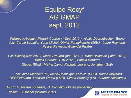 Equipe Recyf AG GMAP sept. 2012